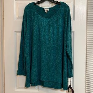 NWT 20/22 Turquoise long sleeve sweater